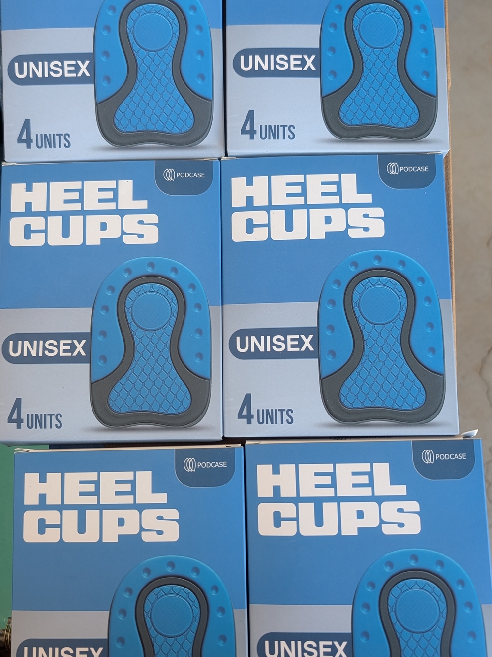 Blue Heel Cups for Men - Unisex 4-Pack